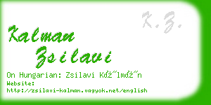 kalman zsilavi business card
